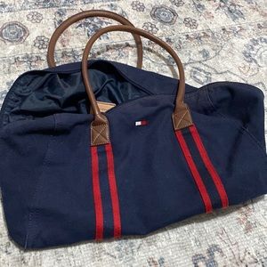 TH Small Weekend Bag - Navy and Red